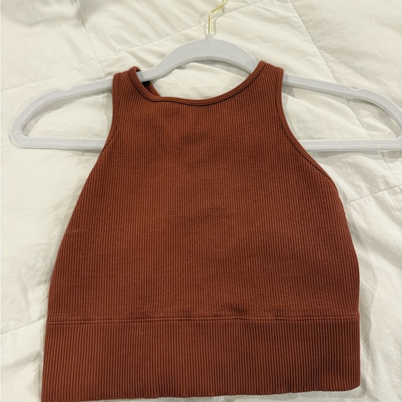 Target Brown Ribbed Crop Tank Top - Picture 4 of 4